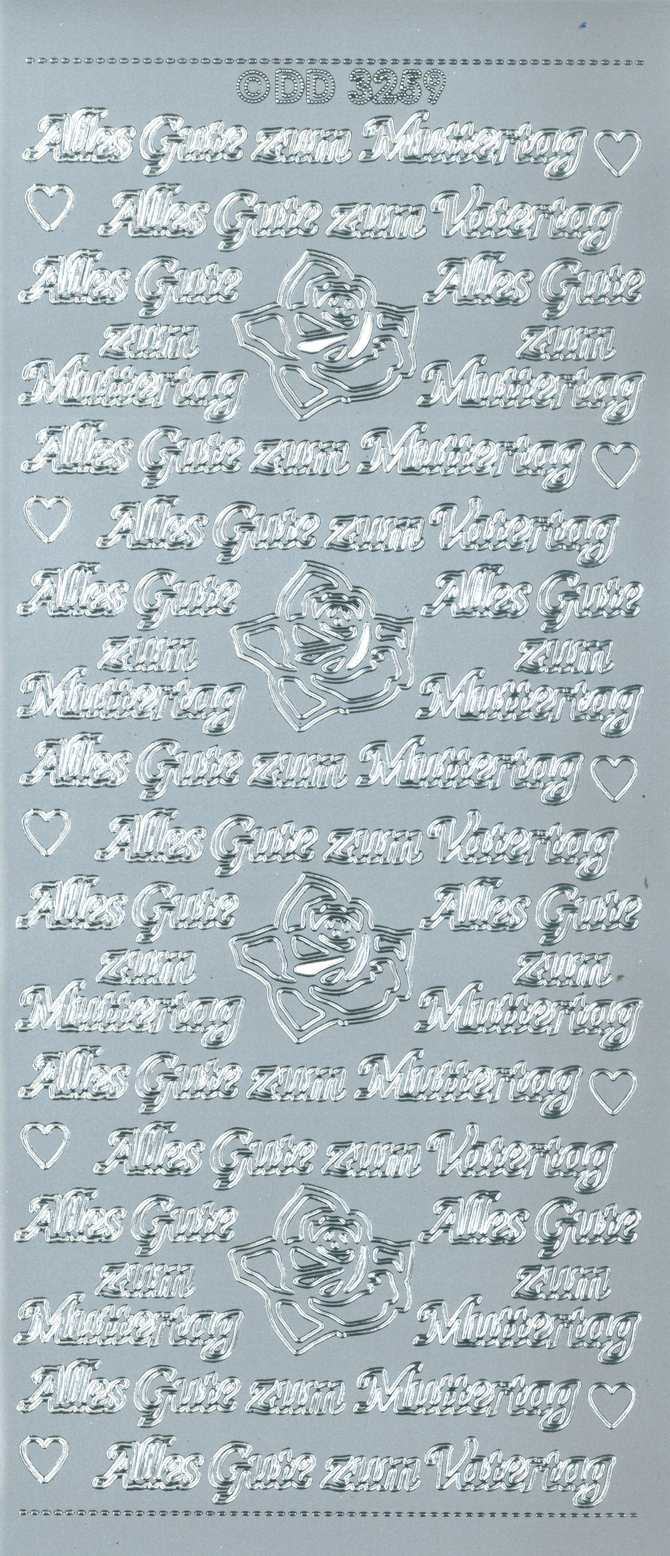 Shiny Outline Stickers Alles Gute zum Muttertag / Vatertag 1 Bogen 23x10cm Shiny Outline Stickers Alles Gute zum Muttertag / Vatertag 1 Bogen 23x10cm