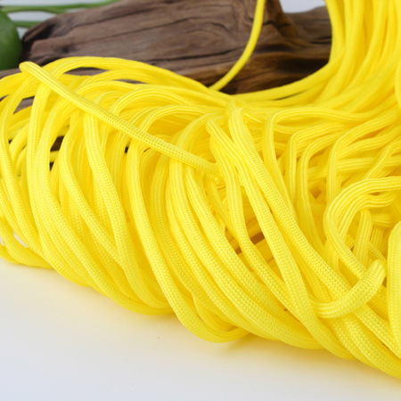 Paracord Kordel UNI ZITRONENGELB einfärbig 4mm 6,4m/ Bund 