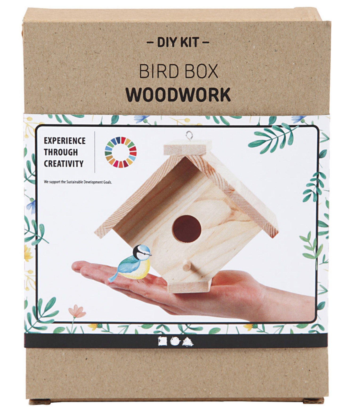 Bastel-Set Vogelhaus H 13cm Tiefe 14,5cm Kiefernholz DIY Kit