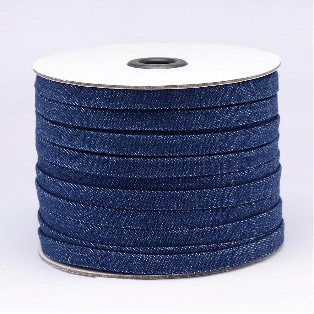 Jeans Band dunkelblau 10x2mm, Denim Cord, per Laufmeter