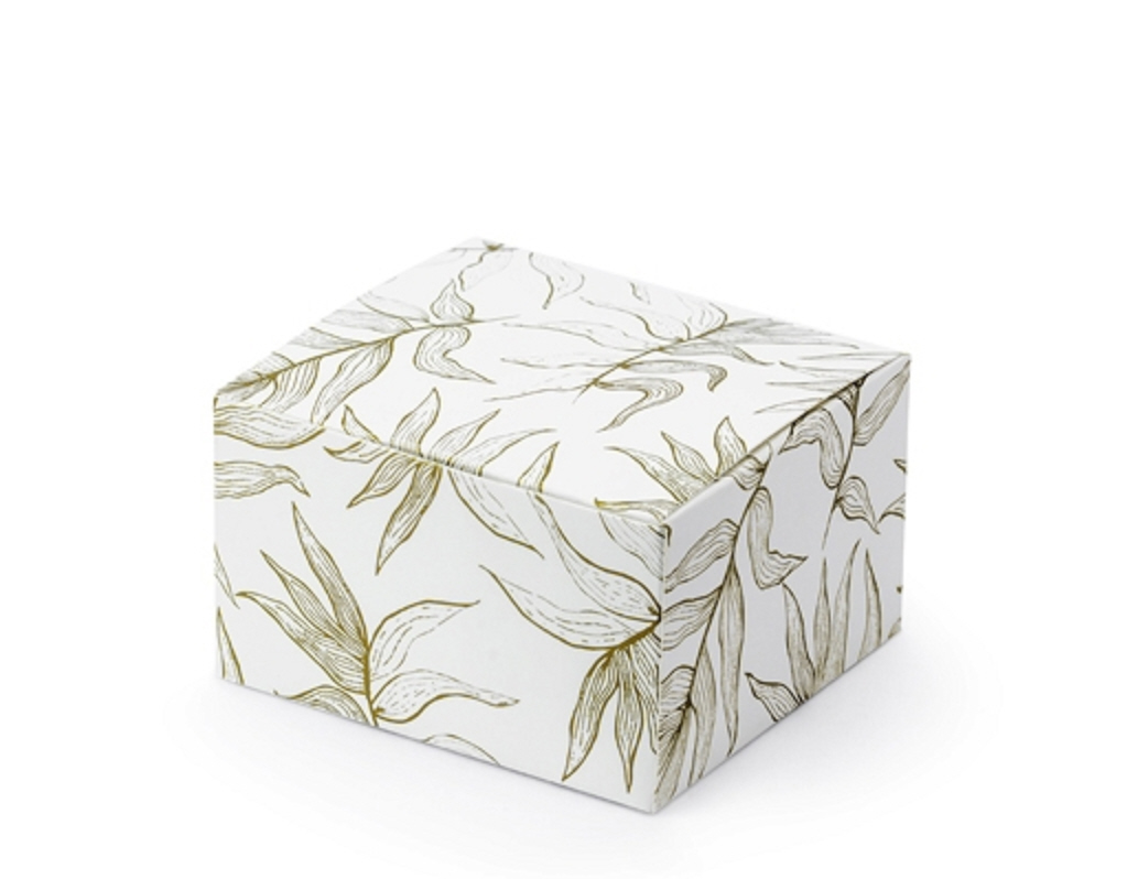 Elegant Gift Boxes Zweige mit Blättern Gastgeschenk Geschenkebox Äste gold 6x3,5x5,5cm  10 Stück