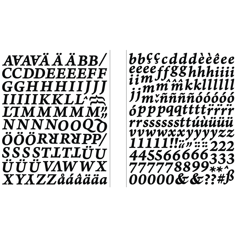 Sticker Alphabet Zahlen Classic Klebebuchstaben ABC-Sticker
