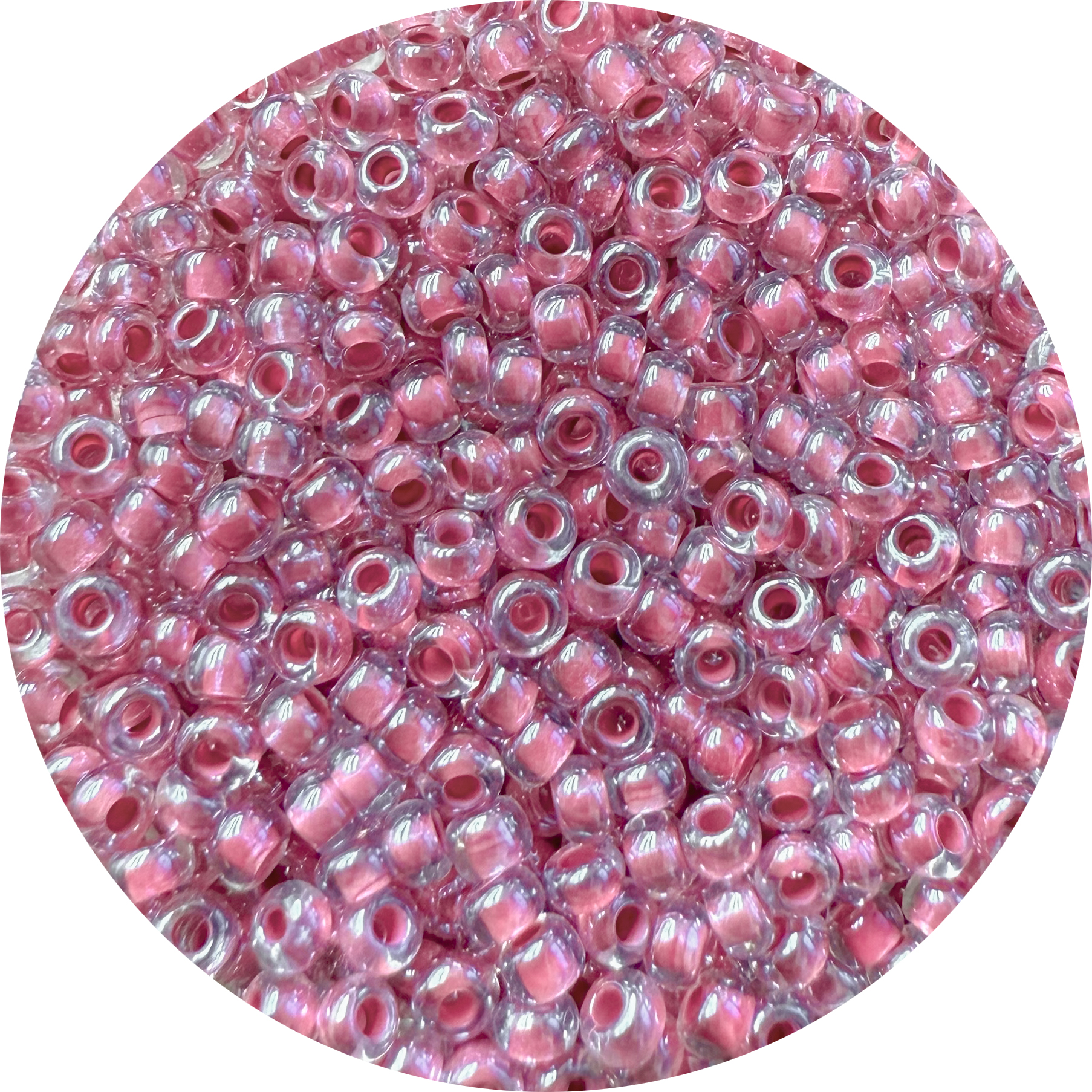Rocailles Glasperlen Farbeinzug ALTROSA transparent 2,6mm 17g / Dose