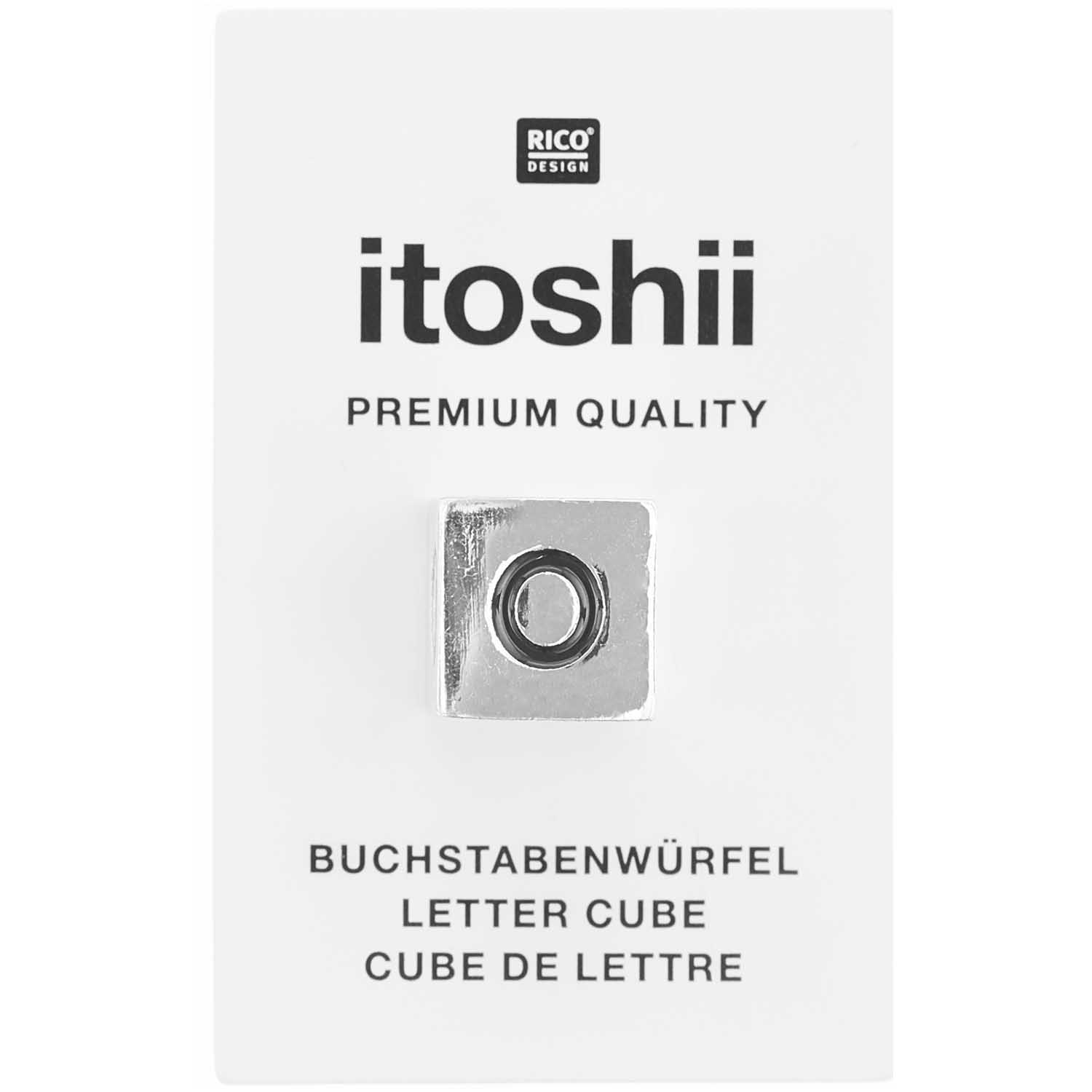 Buchstabenperle-Würfel silber 10x10mm Buchstabenperle-Würfel silber 10x10mm