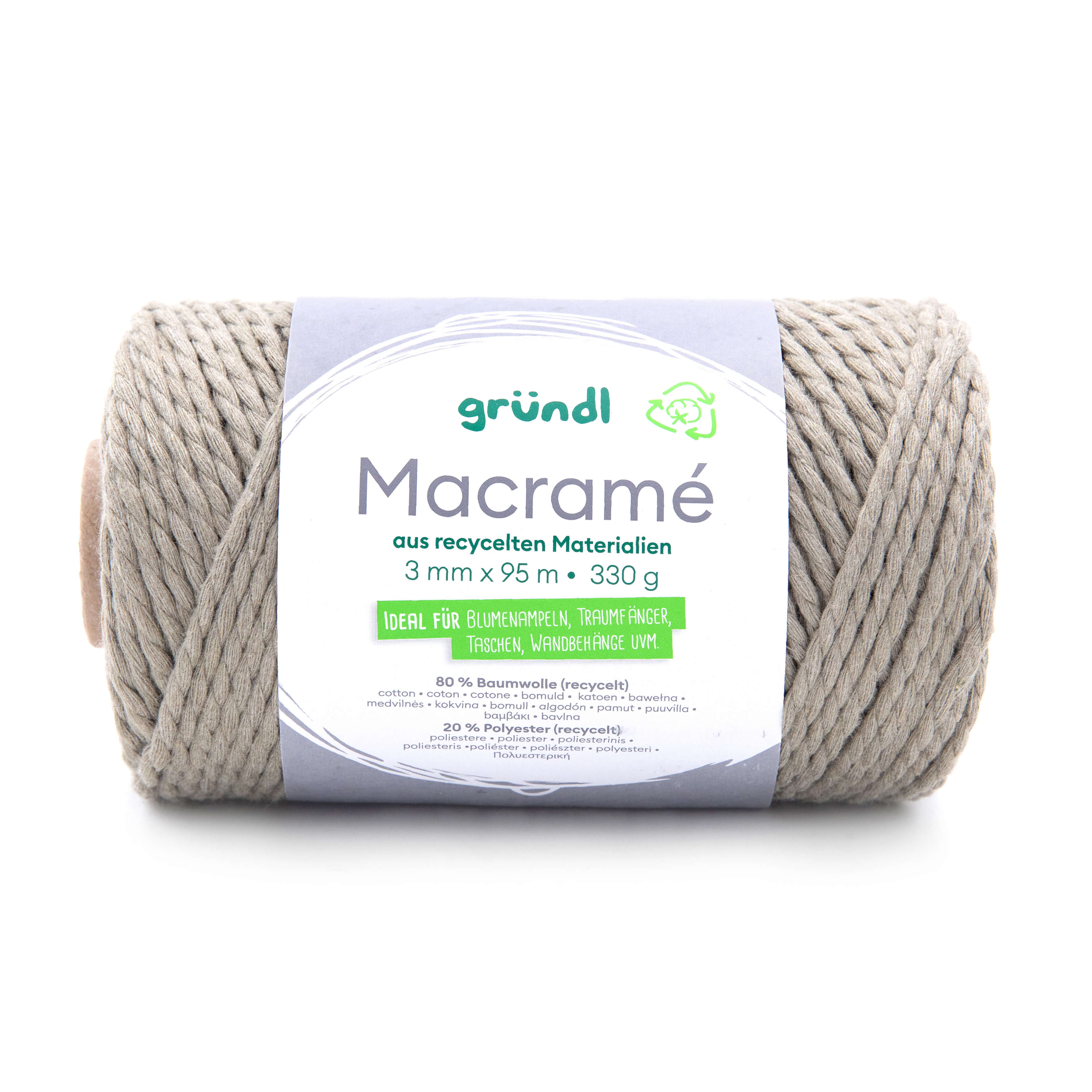 Gründl Macramé Garn 3mm 95m 330g Gründl Macramé Garn 3mm 95m 330g