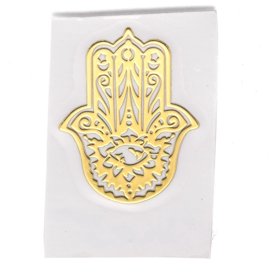 Sticker, Aufkleber Hand der Fatima hochglanz gold 3x2,3 cm