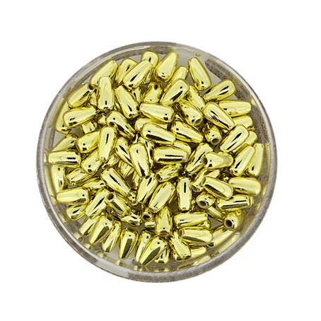 Wachsperle Tropfen 6x3mm metallic, 35 Stück/ Dose,  Metallic-Tropfen, Plastikperlen