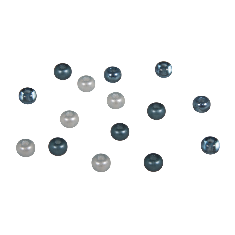 Rocailles Perlen mit Großloch, türkis Mix, 5,5mm, 80 Stück