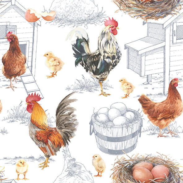 Ambiente Servietten Chicken Farm 33x33cm 20 Stück/Packung Ambiente Servietten Chicken Farm 33x33cm 20 Stück/Packung