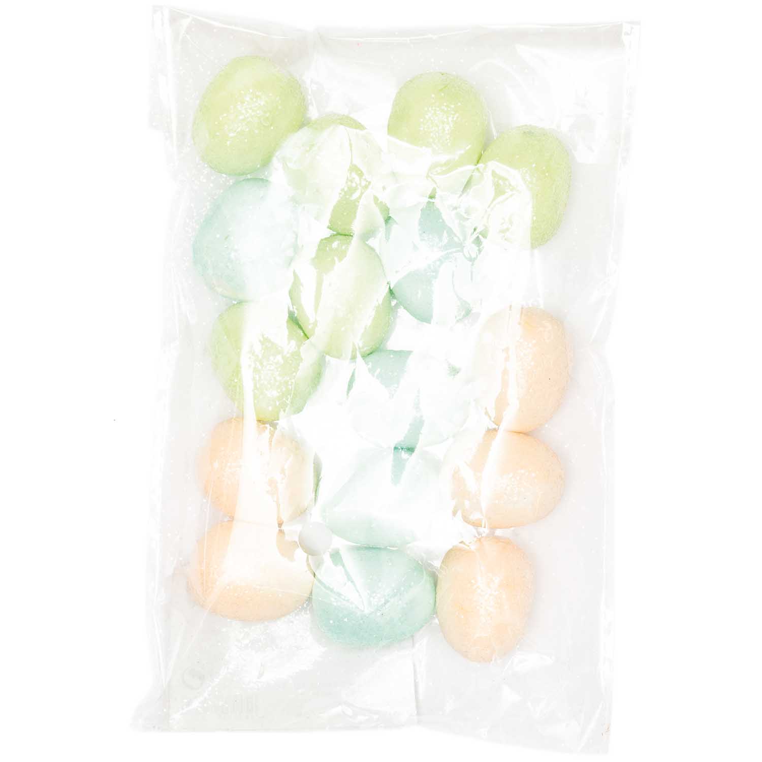 Styropor-Eier Glitter Pastellfarben mit Lochbohrung 3cm 16 Stück 