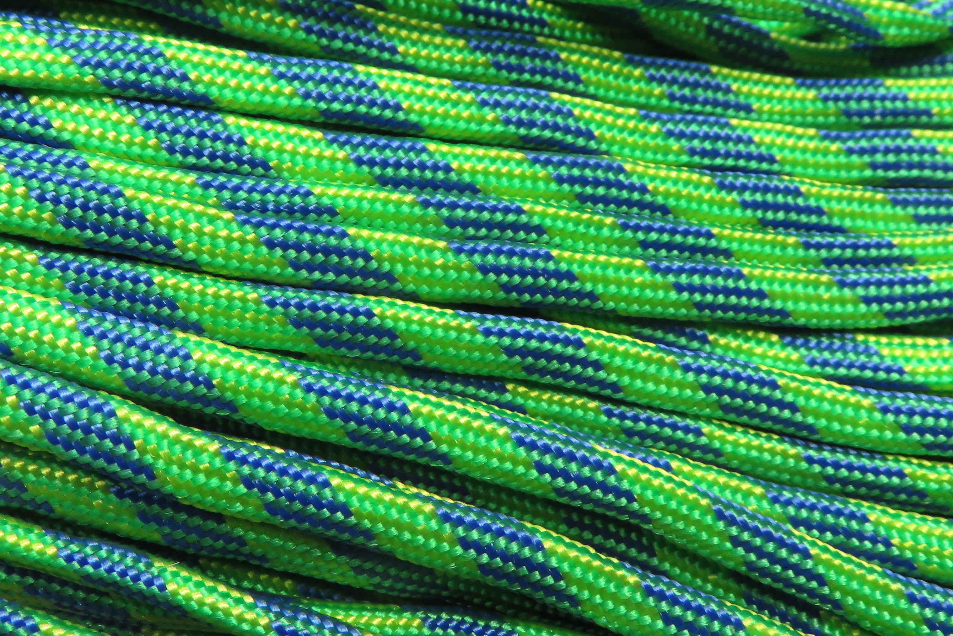 Paracord 4mm, gestreift grob grün-blau 6,4 m