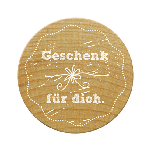 Woodies Stempel - Geschenk für dich...., rund 3 cm