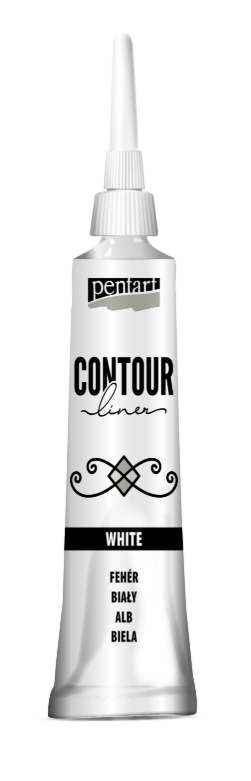 Pentart Universal Konturenliner WEISS 20ml