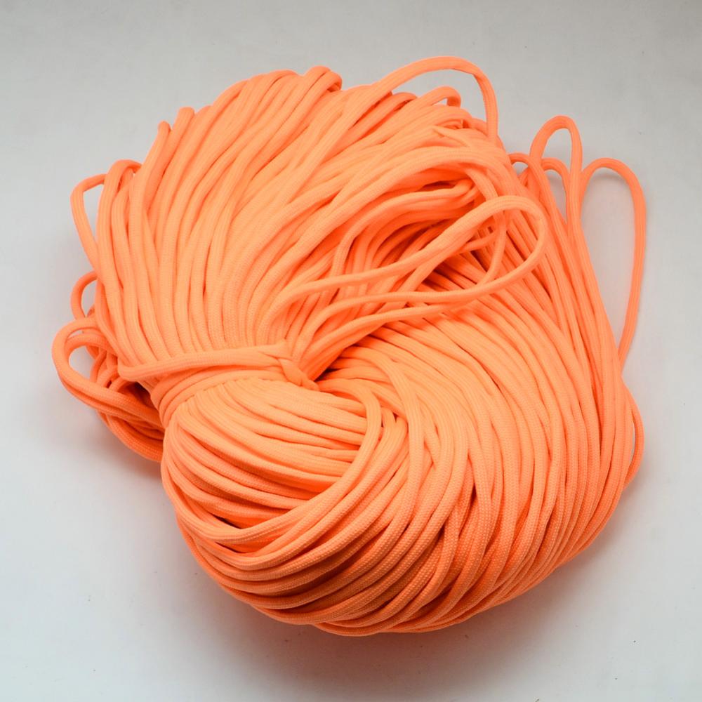 Paracord Kordel UNI KNALLORANGE einfärbig 4mm 100m/ Bund  