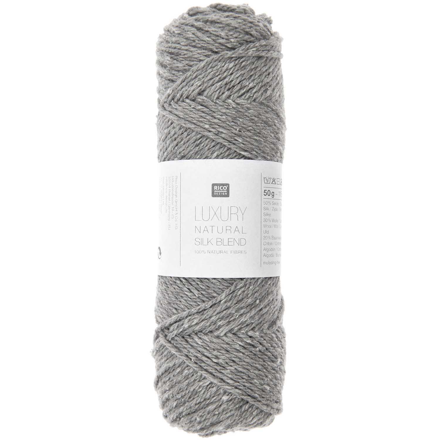 Luxury Natural Silk Blend GRAU Wolle 50% Seide 30% Wolle 20% Baumwolle 50g / 115m Luxury Natural Silk Blend GRAU Wolle 50% Seide 30% Wolle 20% Baumwolle 50g / 115m