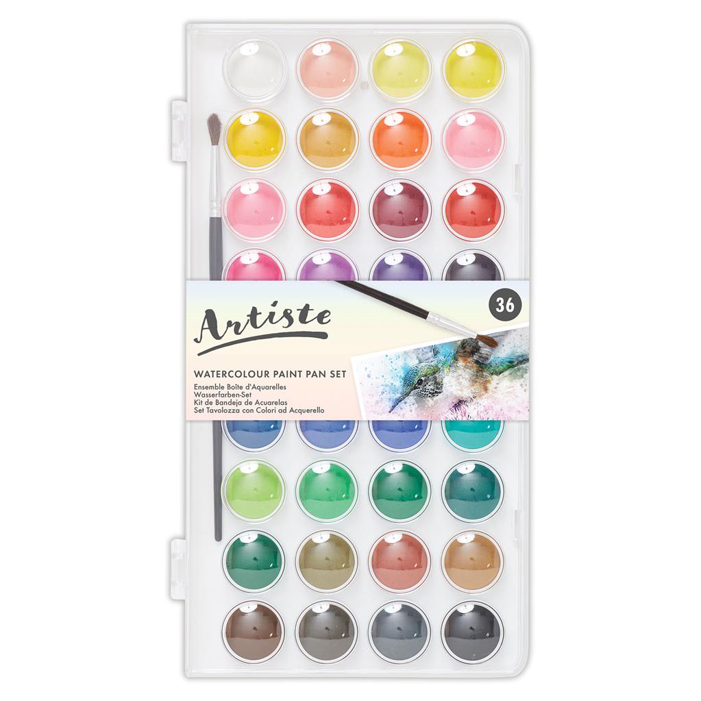 Artiste Wasserfarben Set Watercolour Paint Pan Set 36 Farben 