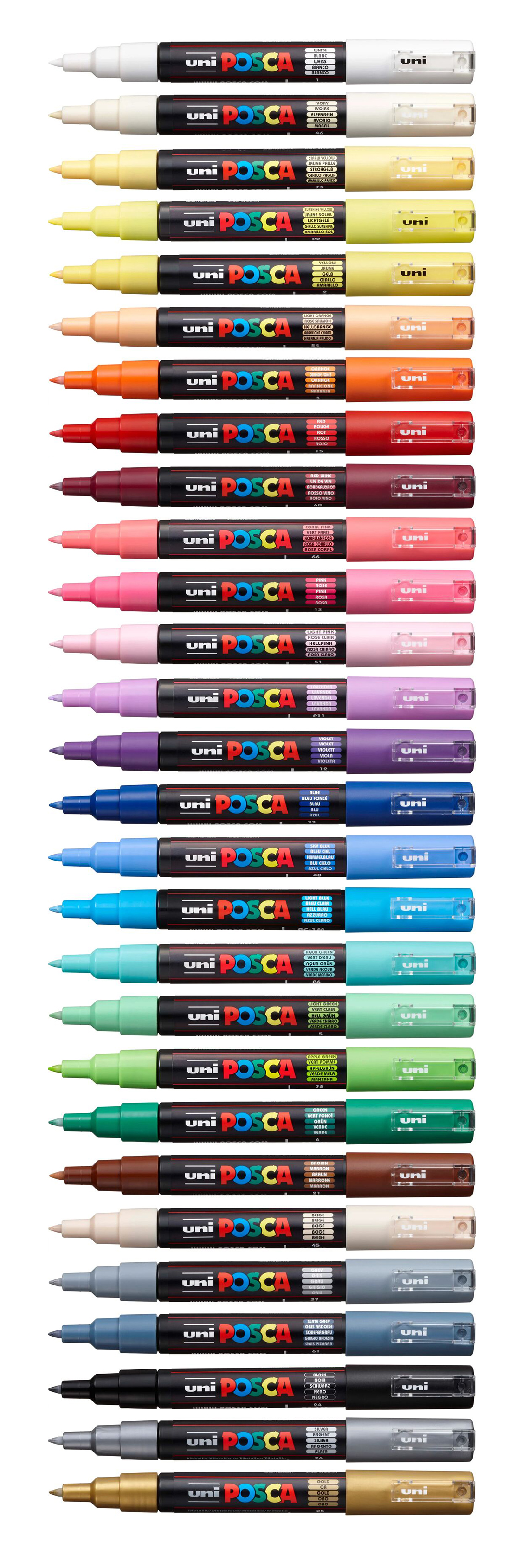 UNI POSCA Marker PC-1MC HELLORANGE extra feine Spitze 0,7 - 1 mm