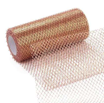 Mesh, Gitterband, Netzband, Kupfer - gold 15 cm 9m