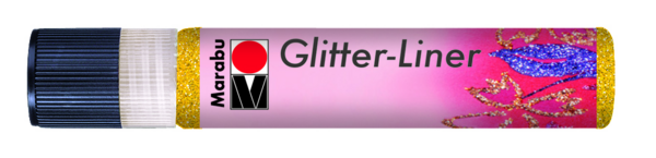 Marabu-Glitter Liner Glitter-Gelb Stoffmalfarbe Fabric Paint 25ml