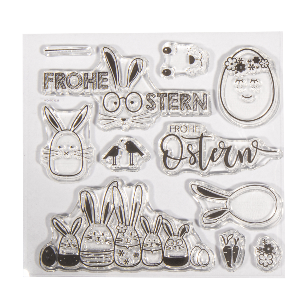 Frohe Ostern Stempel Set 102,5x97mm 11 Motive