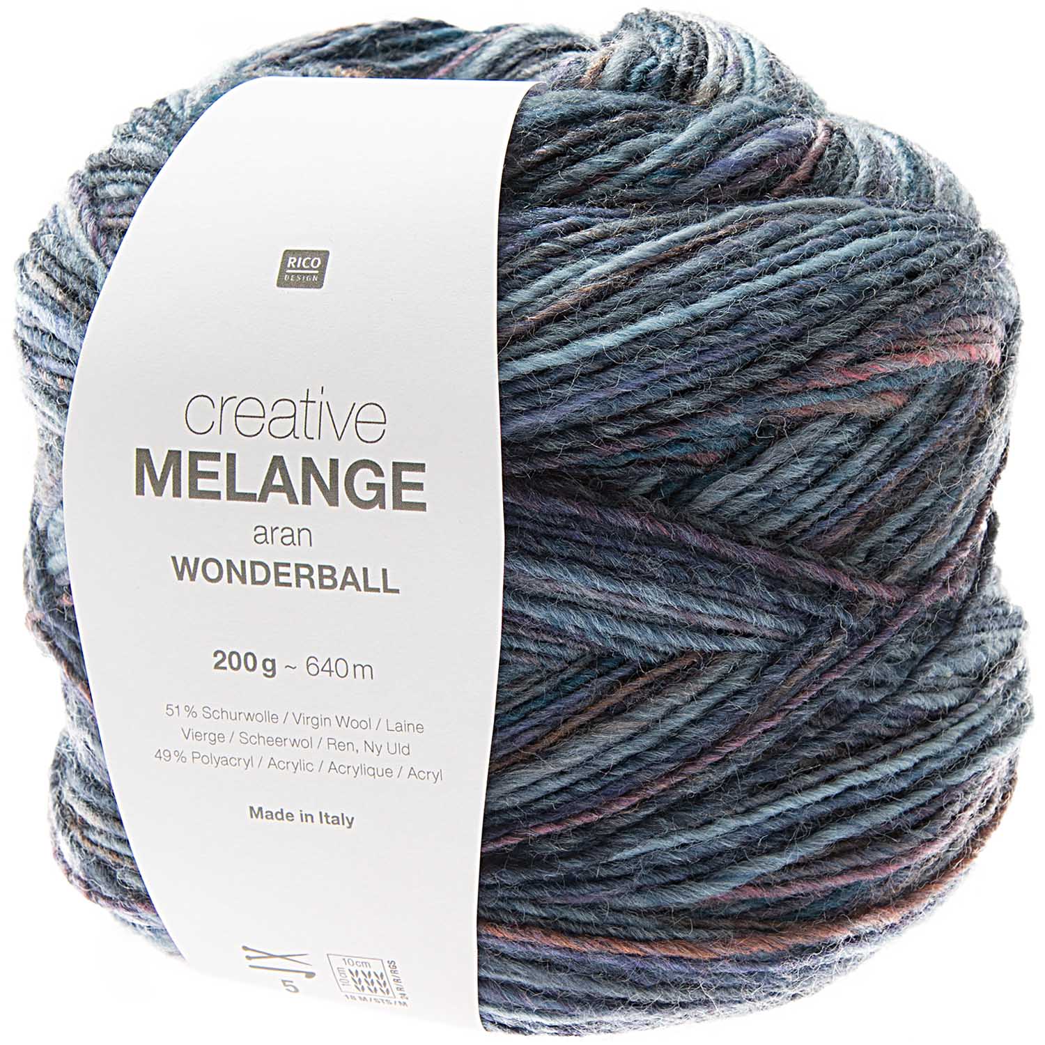 Rico Design Creative Melange Aran WONDERBALL, 200g/640m