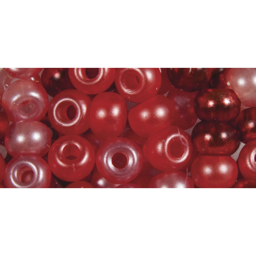 Rocailles Perlen mit Großloch, rot Mix, 5,5mm, 80 Stück