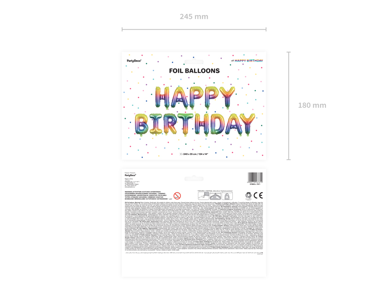Foil Ballons Happy Birthday Folienballon-Set 340x35cm 