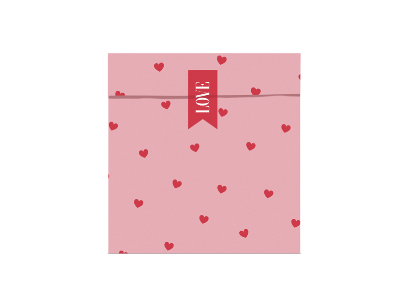 Valentines Papiertüten mit Sticker Treat Bags 6 Stück 