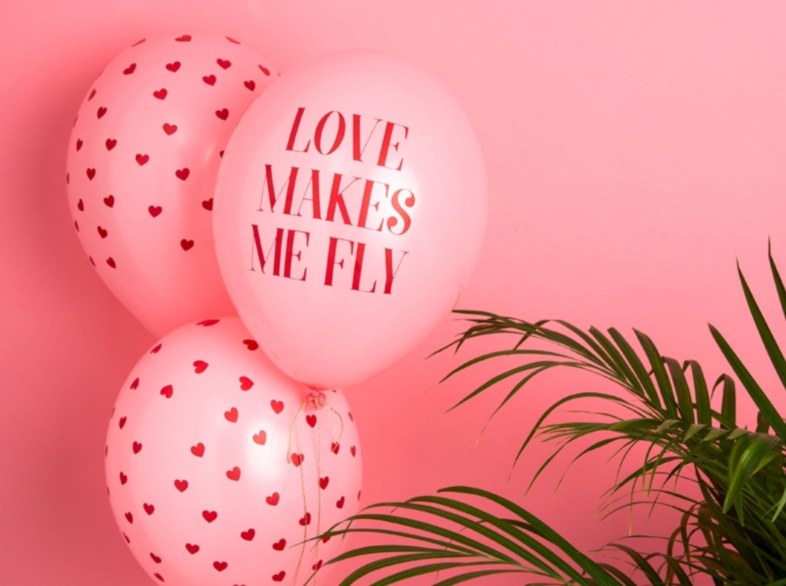 Luftballon Balloons "Love make me fly" 30cm baby pink 6 Stück 