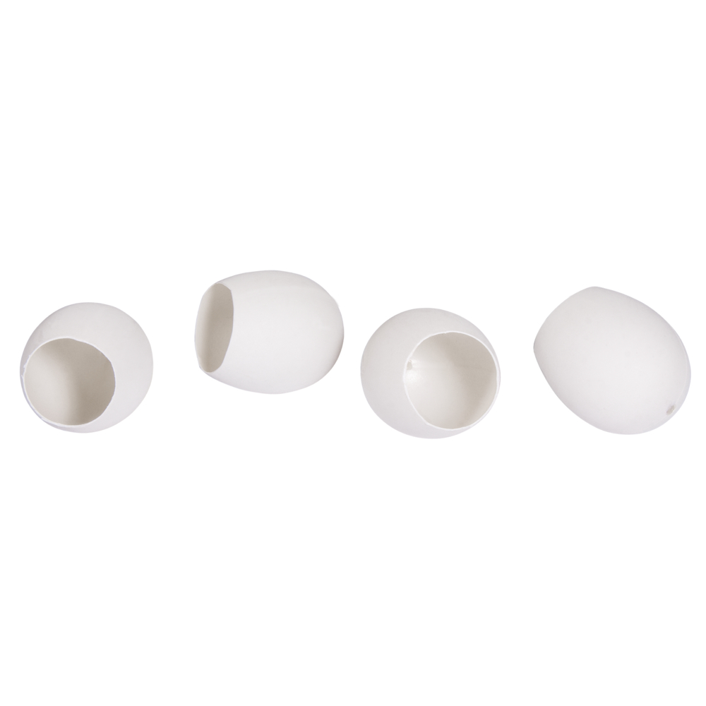 Plastik-Eier offen weiß Kunststoffeier Deko-Eier Basteleier 5,5x4,5cm 4 Stück 