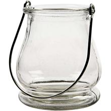 Windlichtglas bauchig , 10 cm Glaslaterne Teelichtglas