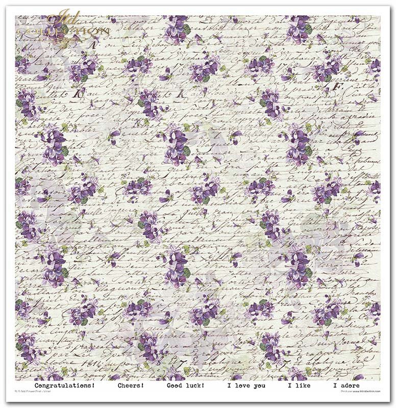 Scrapbooking Papier Set Flower Post Violet 10 Bögen 31x32cm 200g/m²