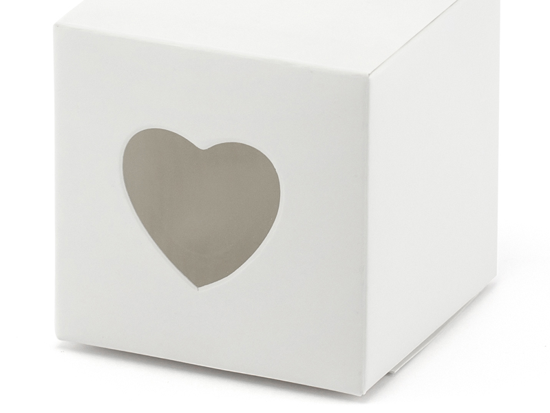 Geschenkboxen Gift Box mit Herz , weiß, 10 Stück
