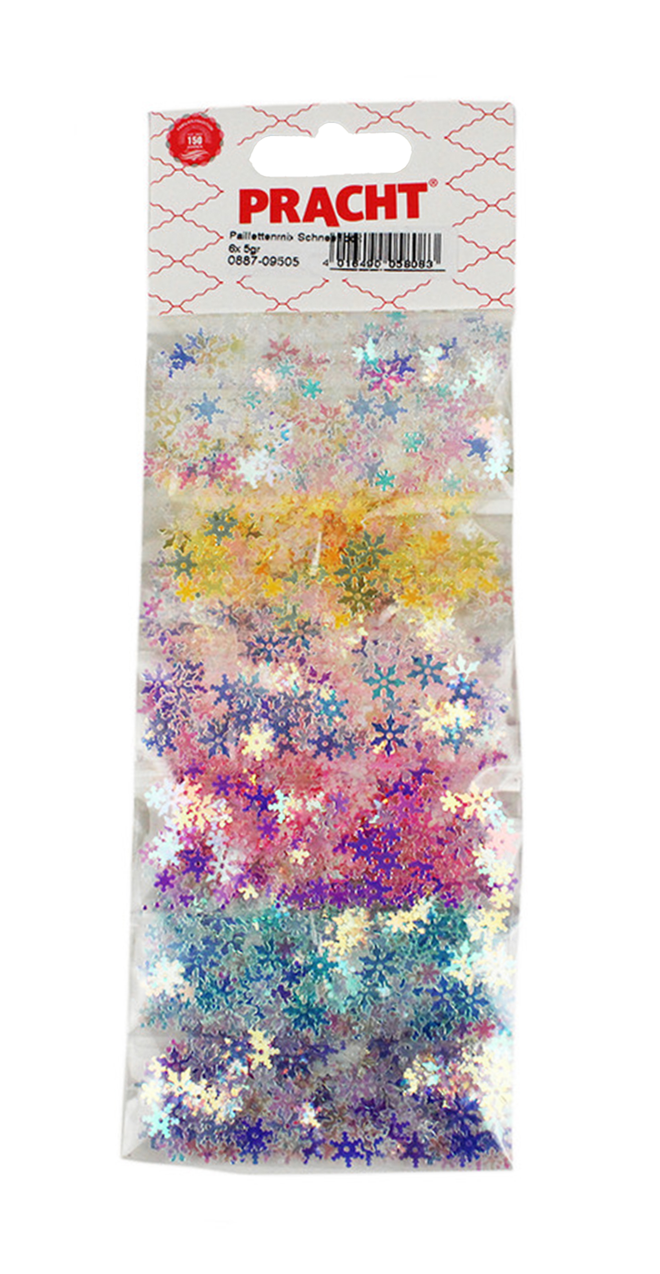 Paillettenmix Schneeflocken Set transparent bunt 4-9mm 30g Paillettenmix Schneeflocken Set transparent bunt 4-9mm 30g