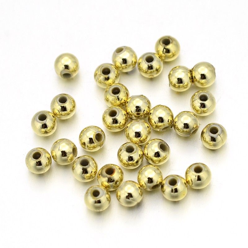 Wachsperlen gold, 4 mm, 190 Stück/Dose, Goldperlen, Bastelperlen