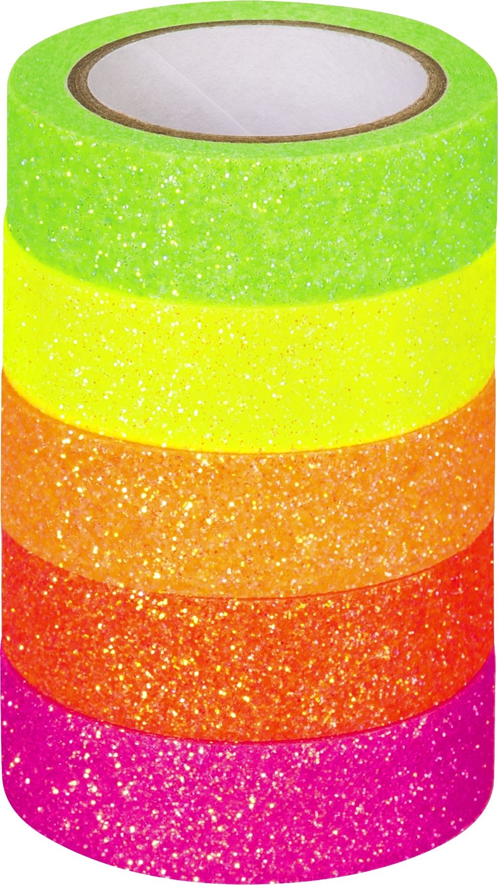 Deko Tapes "Neon Regenbogen" neon Glitter fluoreszierend 5x12mm x5m 