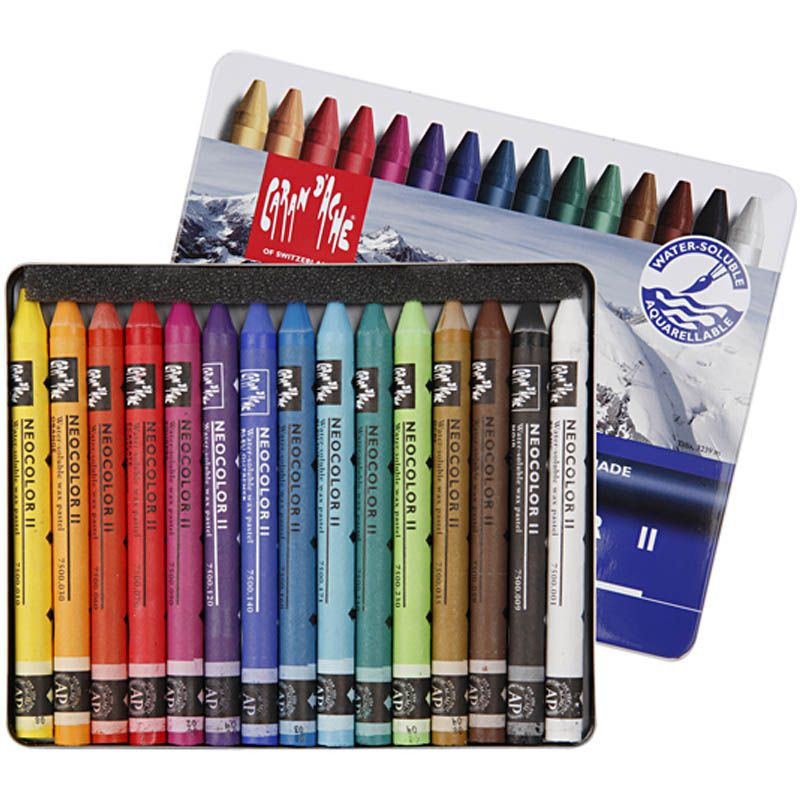 Caran D´Ache Aquarelle Effect Wachspastelle wasservermalbar 15 Stifte 