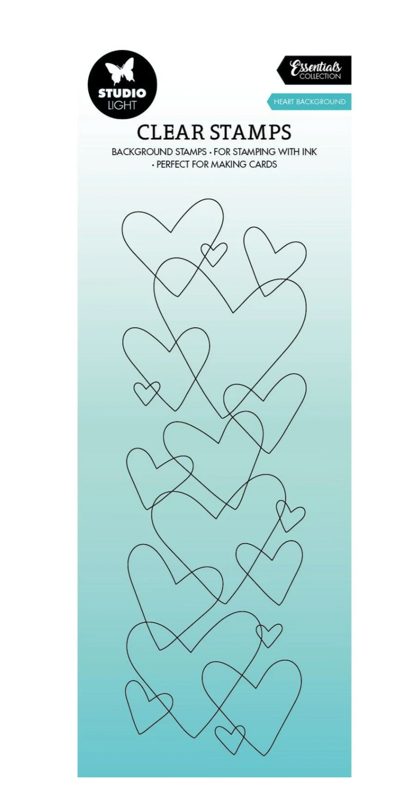 Studio Light Silikonstempel Heart Background 6,8x20,4x0,3cm