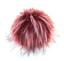 Fellpompon mit Druckknopf, 100 % Acryl ca. 12 cm