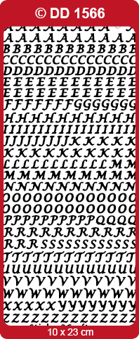 Shiny Outline Stickers Buchstaben Capitals silber Konturensticker 10x23cm Bogen