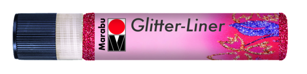 Marabu-Glitter Liner Glitter-Rubin Stoffmalfarbe Fabric Paint 25ml