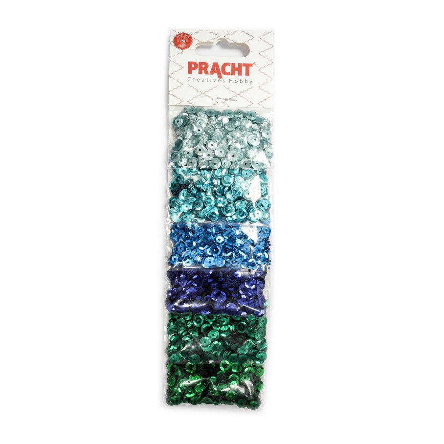 Pailletten blau-grün ton Mix 6mm Paillettenschüssel Sequins