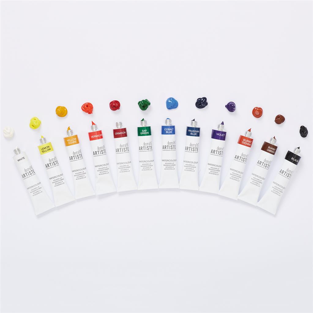 Docrafts Artiste Watercolor Paint Set 12 Tuben á 12ml