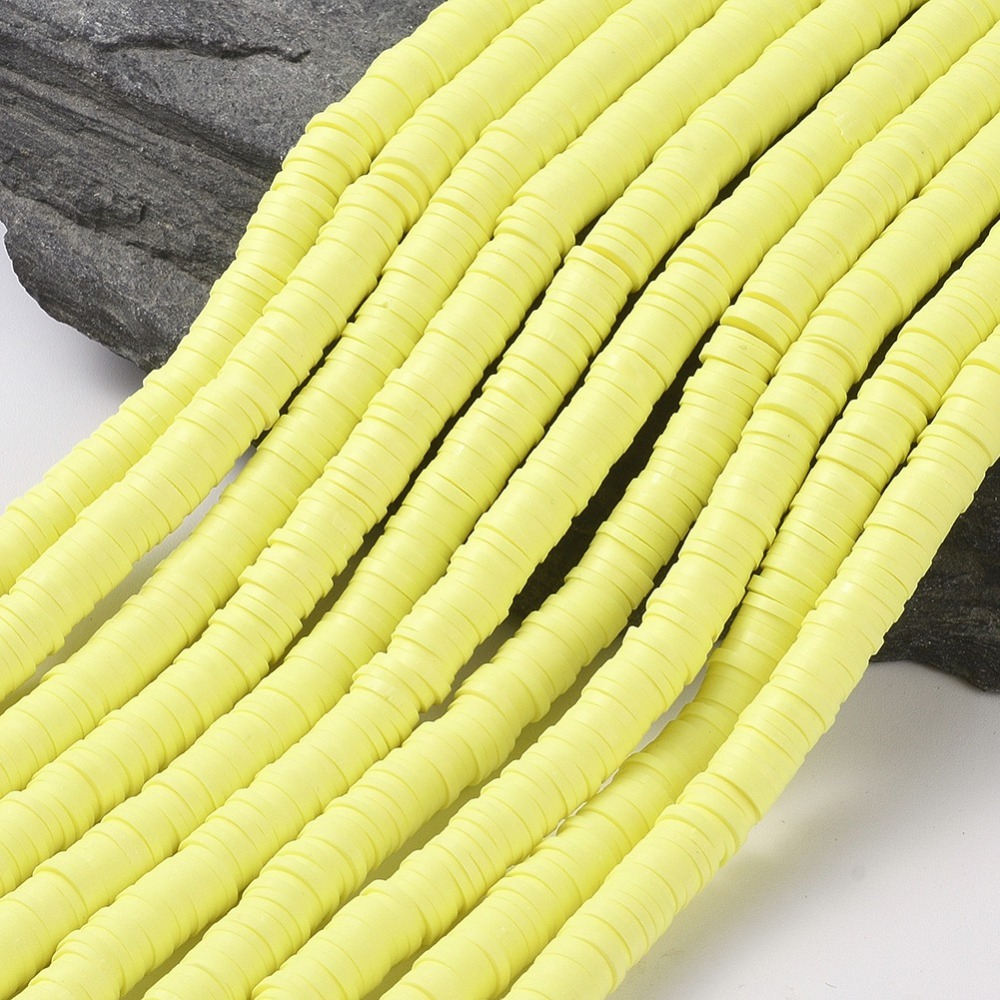 Heishi-Perlen Polymerclay Perlenscheiben 6x1mm 380-400Stk/Strang