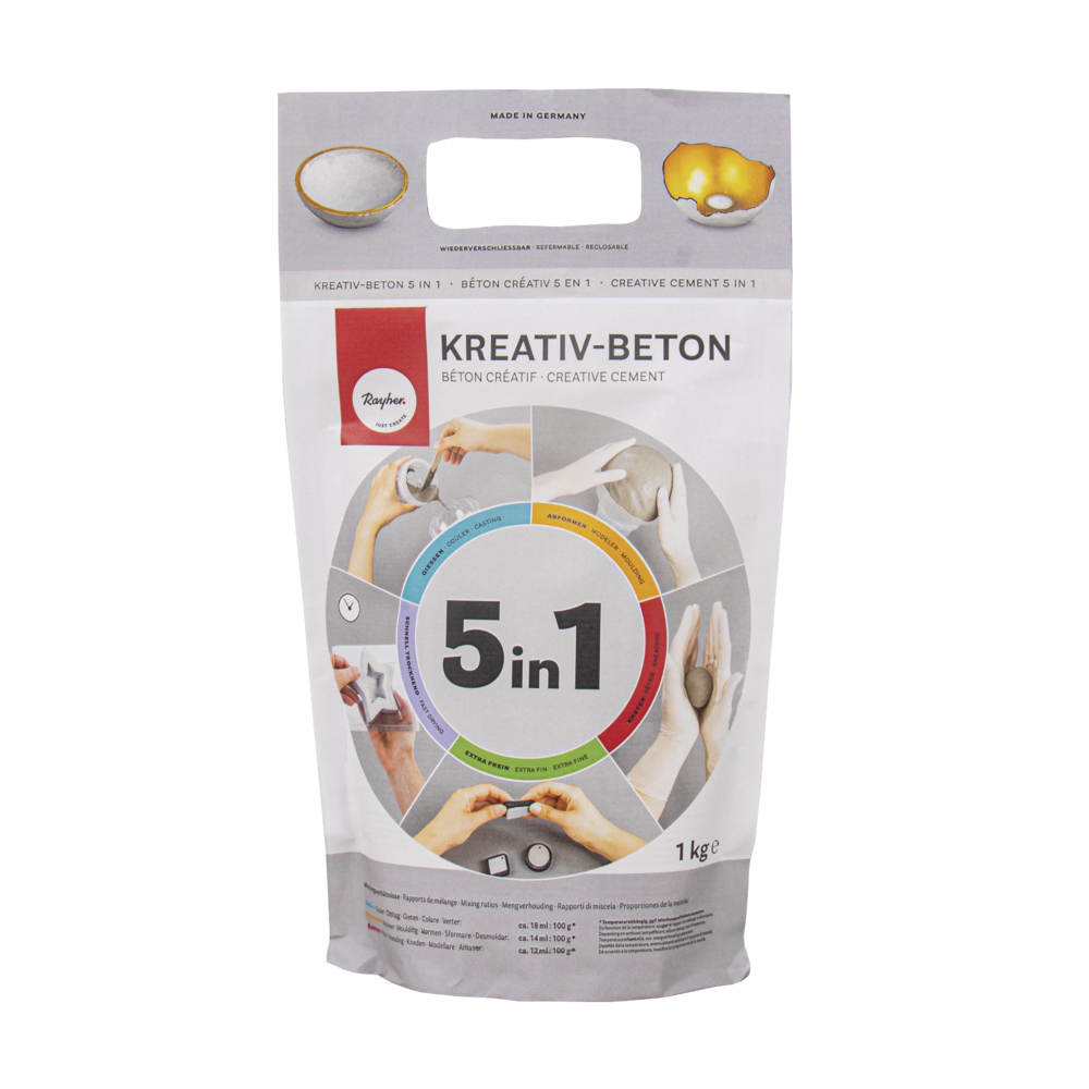 Kreativ-Beton 5 in 1 3kg steingrau 