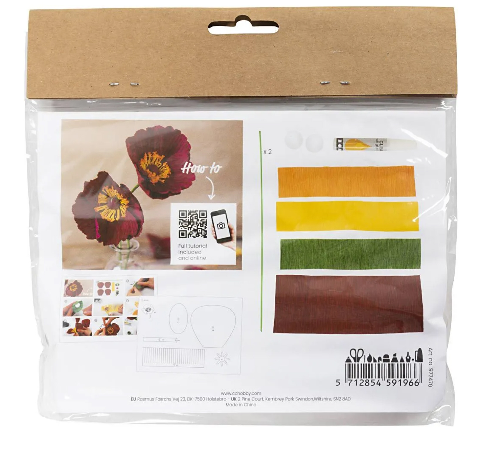 Mini Kreativ Set Krepppapier Mohn Kreppanteil 180% 105g Mini Kreativ Set Krepppapier Mohn Kreppanteil 180% 105g