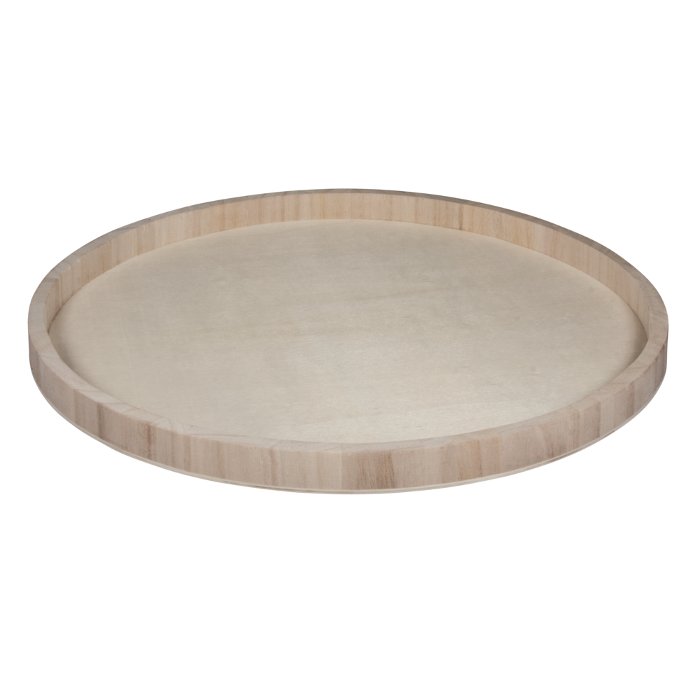 Holz Tablett Dekotablett rund Wooden Salver 