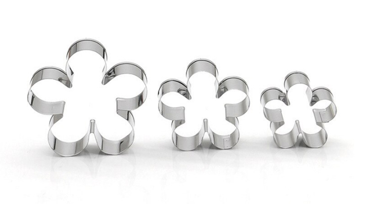 Ausstecher-Set Retroblumen, 3-teilig (4cm,5,5cm,7cm) Edelstahl Keksausstecher Ausstechform