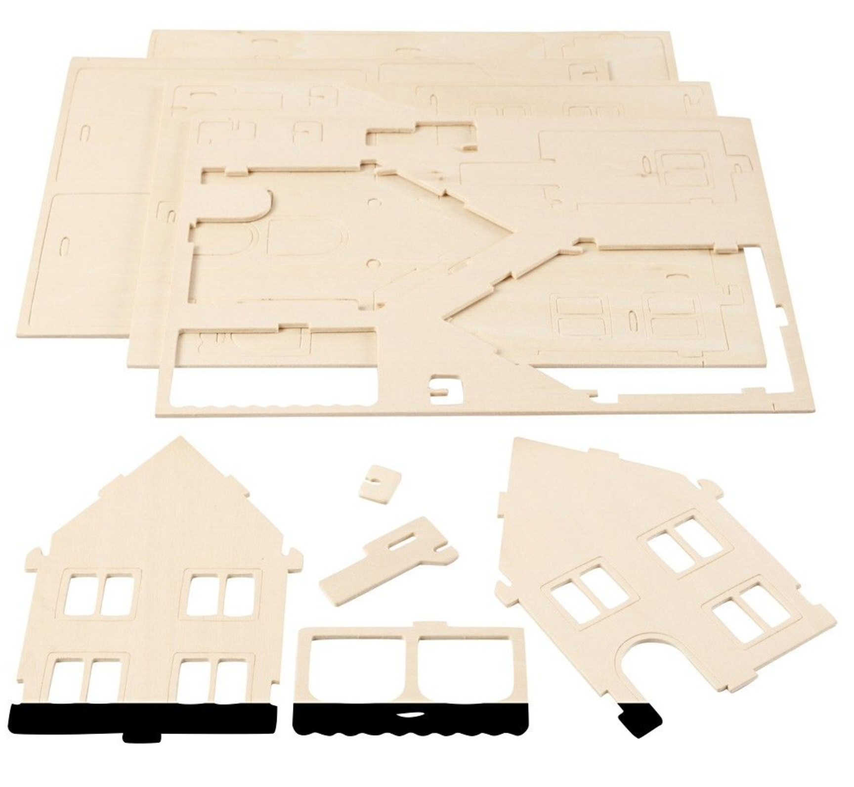 3D Wood Puzzle House 16x22cm Holzbausatz