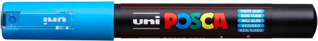 UNI POSCA Marker PC-1MC HELLBLAU extra feine Spitze 0,7 - 1 mm UNI POSCA Marker PC-1MC HELLBLAU extra feine Spitze 0,7 - 1 mm